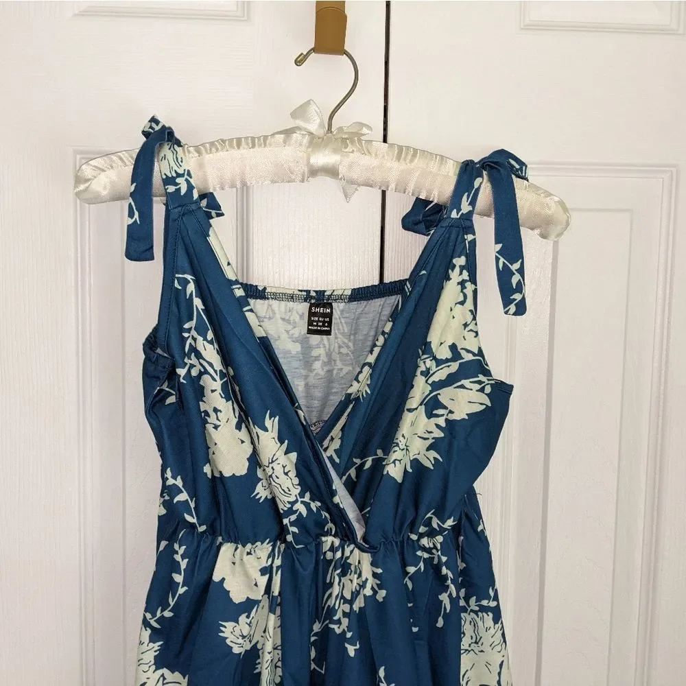 πHPπ Floral Print Tie Shoulder Ruffle Hem Cami Dress Medium - Picture 8 of 10